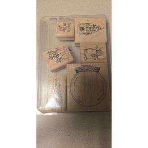 Stampin'Up Snow Globe  Wood Stamps 6 of 7 Stamp Missing SnowFlake 2001